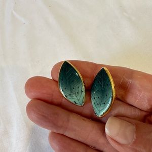 Turquoise resin or enamel  post earrings